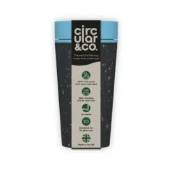 circular cup 340 ml black teal