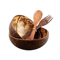 bambaw kokosnootkommen met bestek tweedekans