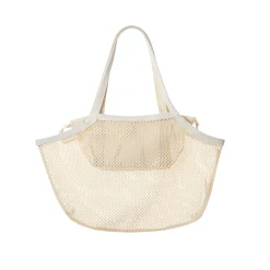 De Good Bag handtas en schoodschappentas in één, kleur beige naturel