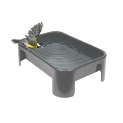 vogelbad johan van het merk SingingFriend met koolmeesje op de rand