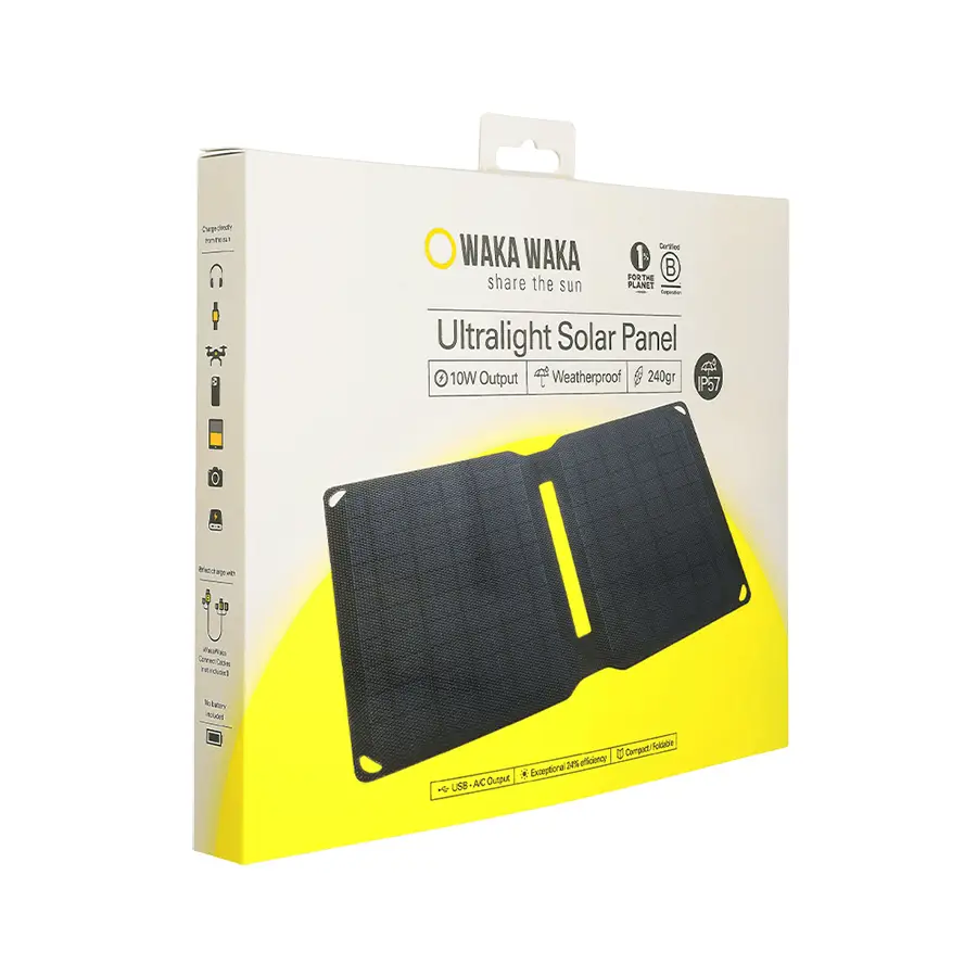 wakawaka solar 10 zonnepaneel USB lader