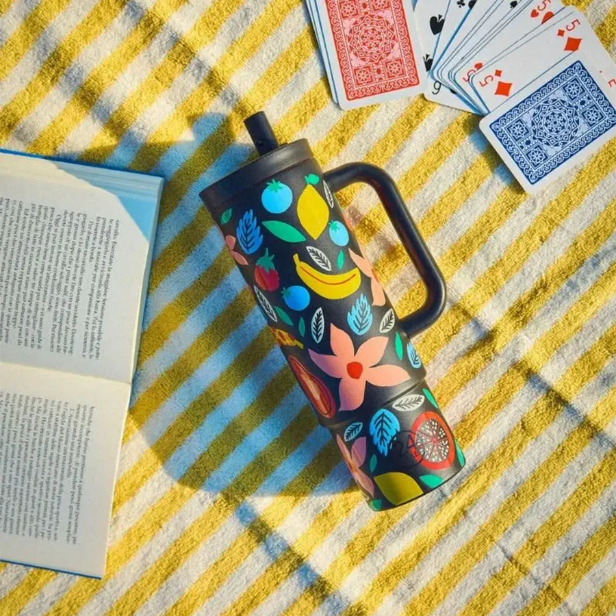 24bottles straw cup lifesyle tropical noir